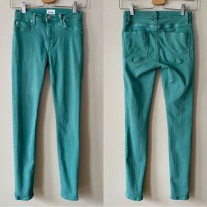 Hudson Nico Mid-Rise Ankle Skinny Jeans in Bright Blue/Green - Size: 25